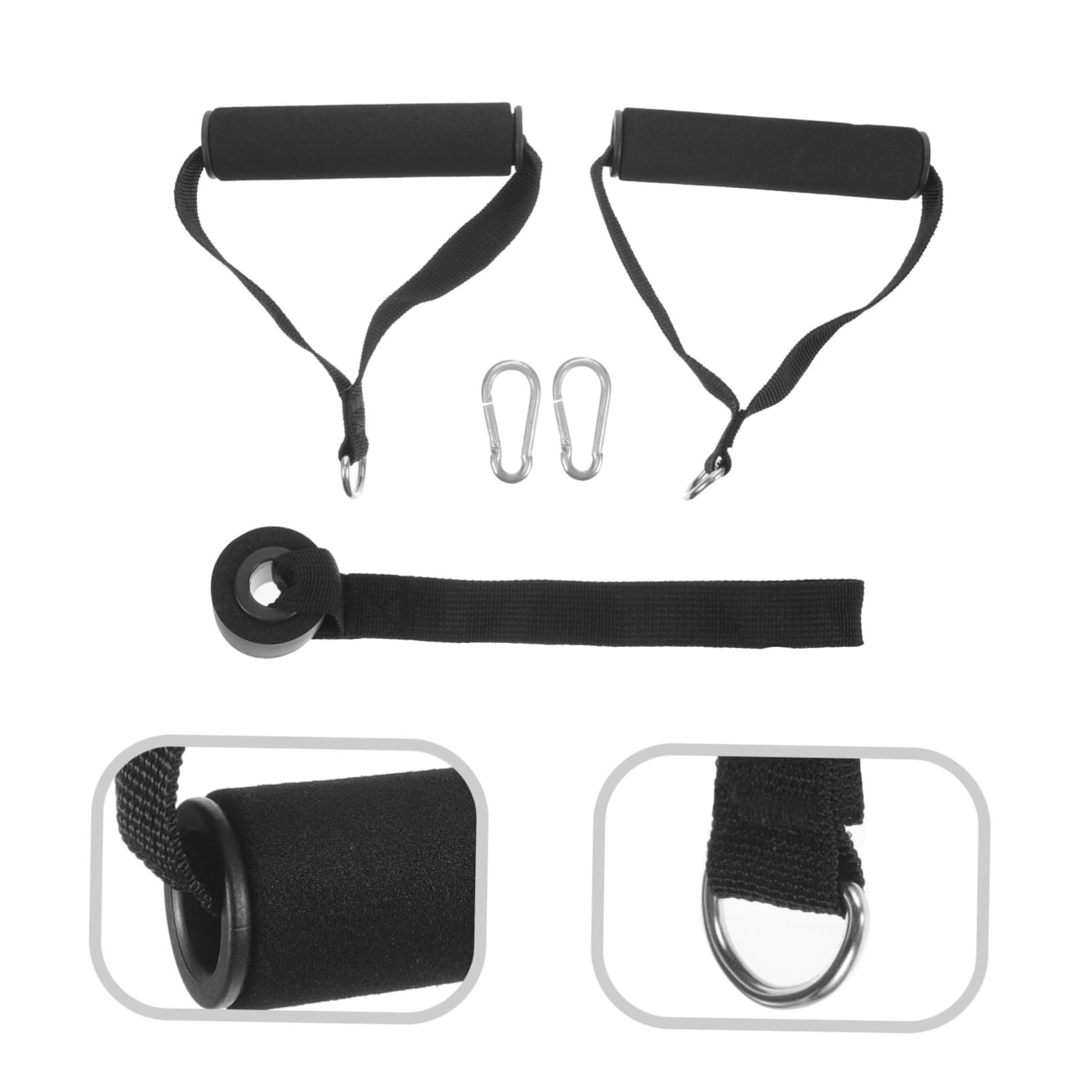 Toddmomy Spannseil-Set Kabel Ausbildung Trainieren handhaben Bands Yoga zubehör tragbare Fitnessgriffe Trainingsgriffe für den täglichen Gebrauch Fitness-Griffe Schaum Black