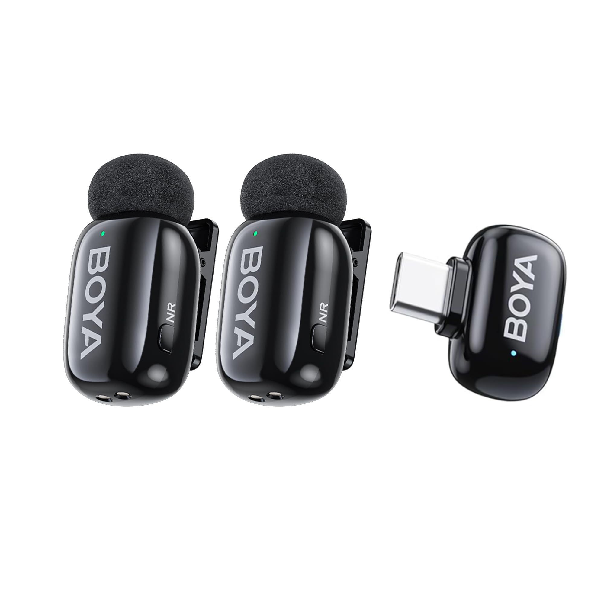 Boyamini bezprzewodowy mikrofon krawatowy do iPhone 15/16 Android USB-C Plug, ultra mini mikrofon z redukcją szumów, zmiana głosu AI, mikrofon klapowy do nagrywania wideo, vlogowania, TikTok, YouTube