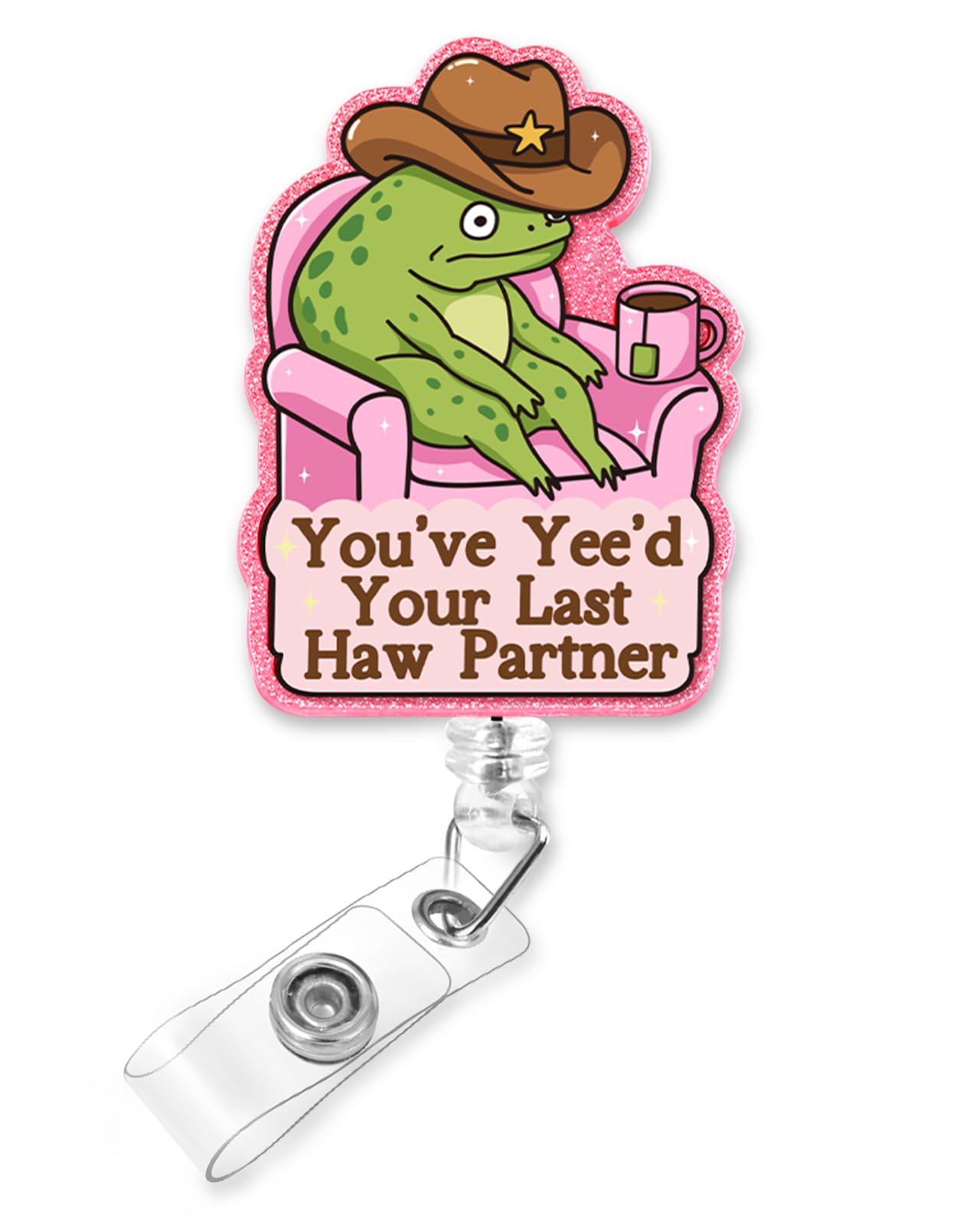 Plifal Funny Cowboy Frog Nurse Badge Reel
