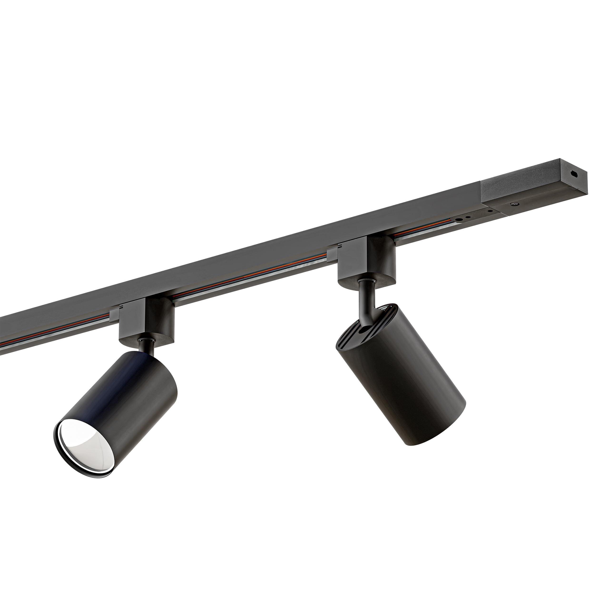 Modernes Schienensystem, Komplettset | 1 m | Deckenstrahler | Deckenleuchte | Strahler mit 4 GU10-Leuchtmitteln | Strahler | Deckenstrahler | Deckenleuchte | Lampe (1x1M / 4xGU10)