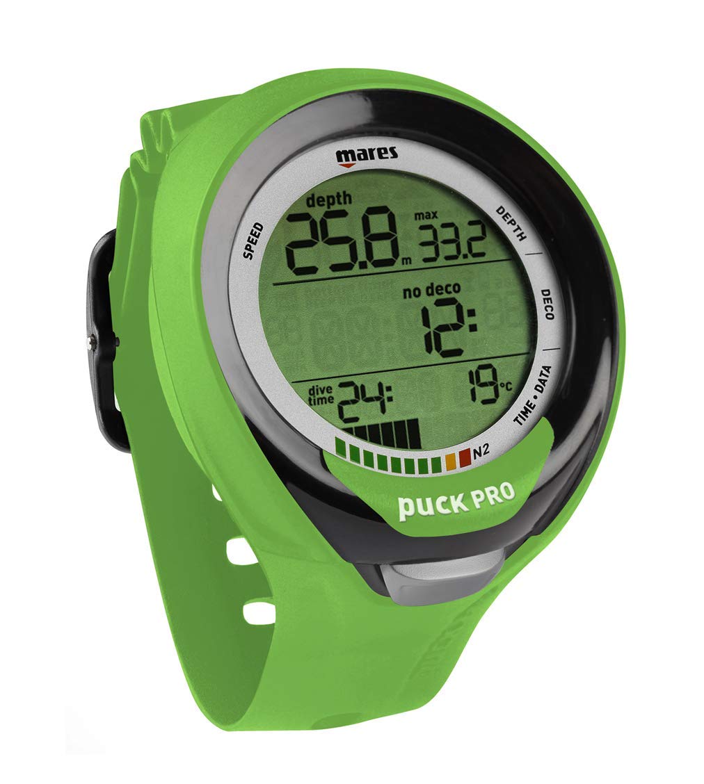 Mares Puck Pro Wrist Dive Computer for Scuba Diving (Lime Black)