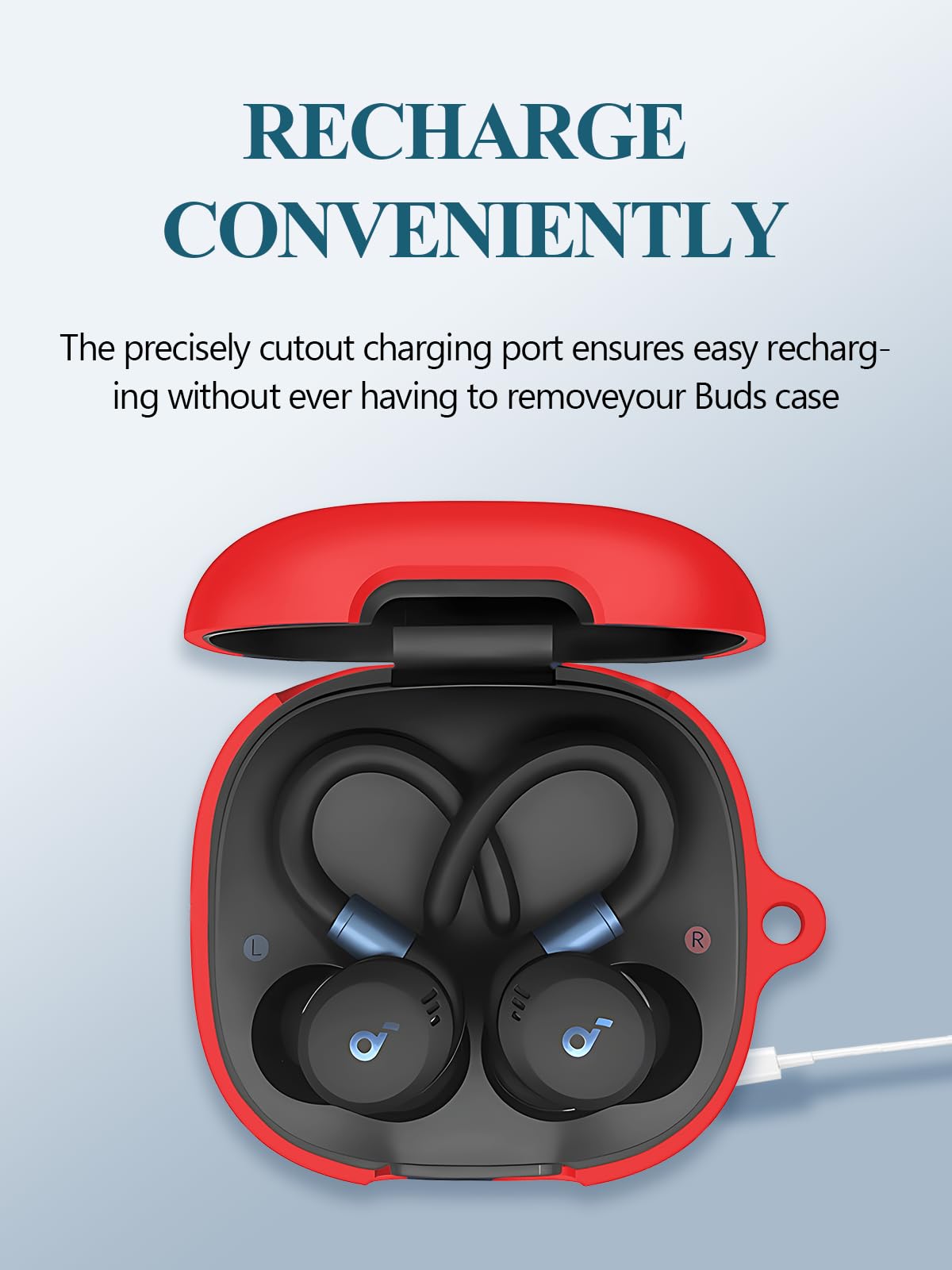 Case for Soundcore by anker Sport X20 Earbuds, Soft Silicone