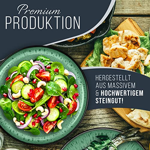 Steingut Geschirrset 6 Personen Ibiza 24-tlg. TEST SEHR GUT – Steingut Geschirr Set für Spülmaschine und Mikrowelle - Teller Set - Tafelservice Kombiservice von Pure Living... – Bild 5