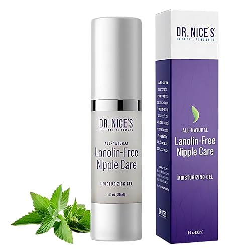 Dr. Nice's Crema para pezones para lactancia materna - Alivio instantáneo calmante y refrescante para los pezones doloridos  Gel transparente a base