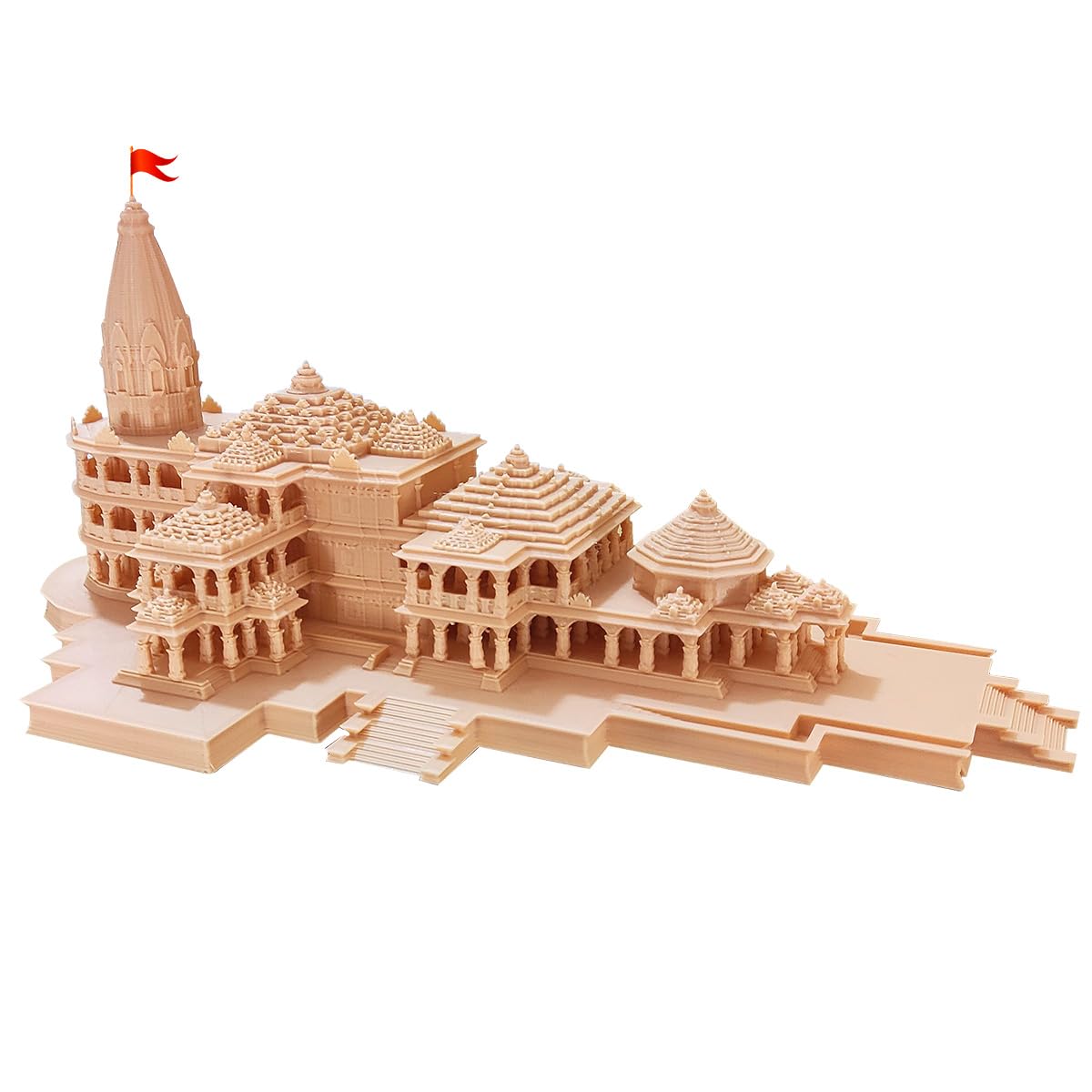 Ficus ONS TREASURE Ram Mandir Ayodhya Modal, Ram Mandir Ayodhya 3D Modal, Rammandir, 3D Printed, 3D Modal, Size 7.87 Inch For Home Temple, Ideal For Home Decor, Gift-Color Apricoat (Plastic, Apricot)