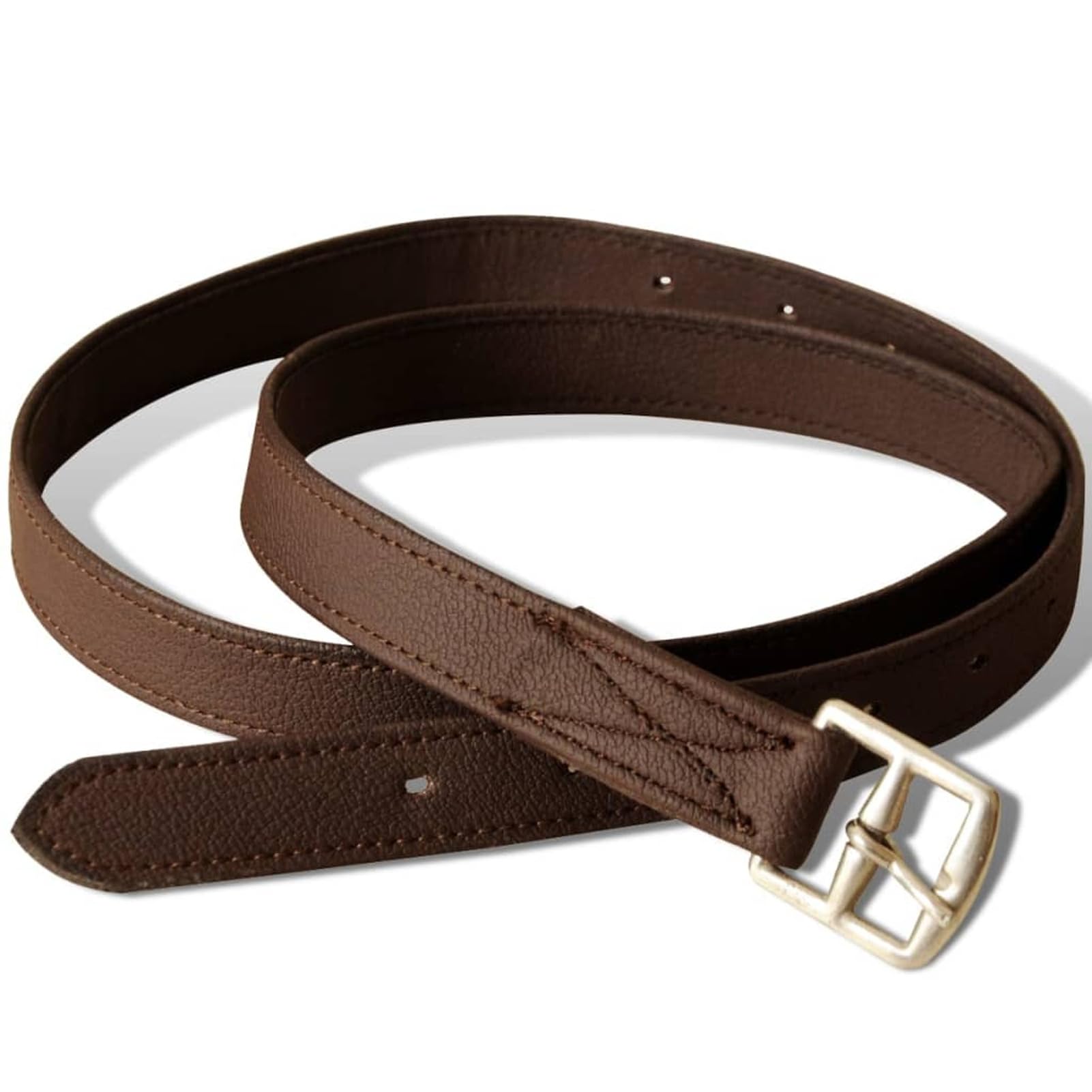 Homgoday Set de Montura de Caballo de 16" y Cuero marrón 14 cm, 5 en 1