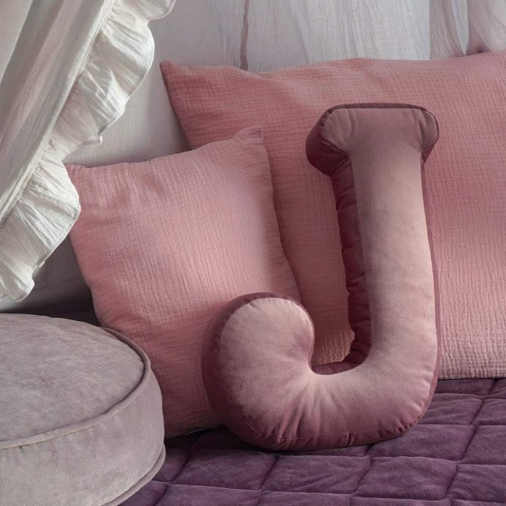 MOMAID Velvet Letter Pillow Soft Initial Throw Cushion Decorative Alphabet Kids Room Nursery Decor Baby Toddler Gift (Yellow, Letter L) : Baby