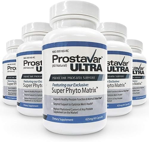 5 botellas mejoradas de Maker of Original Prostavar Ultra Prostate Support 600mg 90% Beta-Sitosterol y extracto de semilla de uva