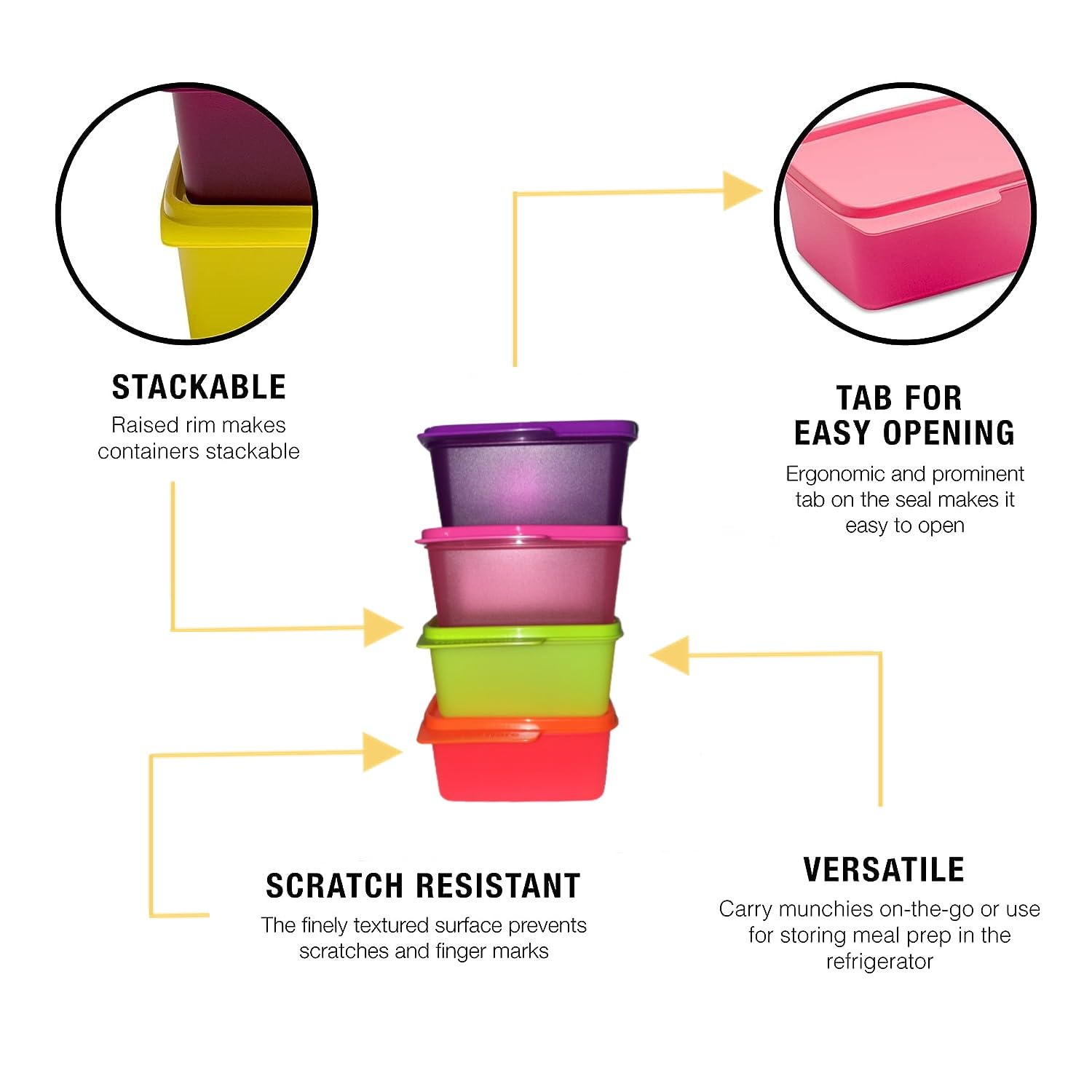 Tupperware Keep Tab Set, 500Ml, Set Of 4Pcs(Plastic), Blue — Amazon image 3