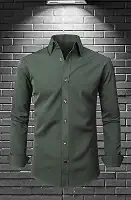 Camisas sociais masculinas de manga comprida com elástico e sem rugas, camisas formais casuais de negócios
