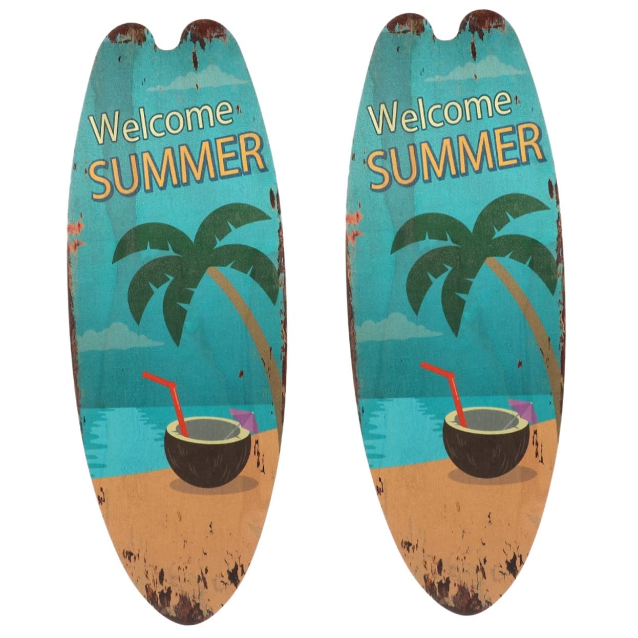 Plaque murale bois thème surf de qualité pour décoration de caractère rétro