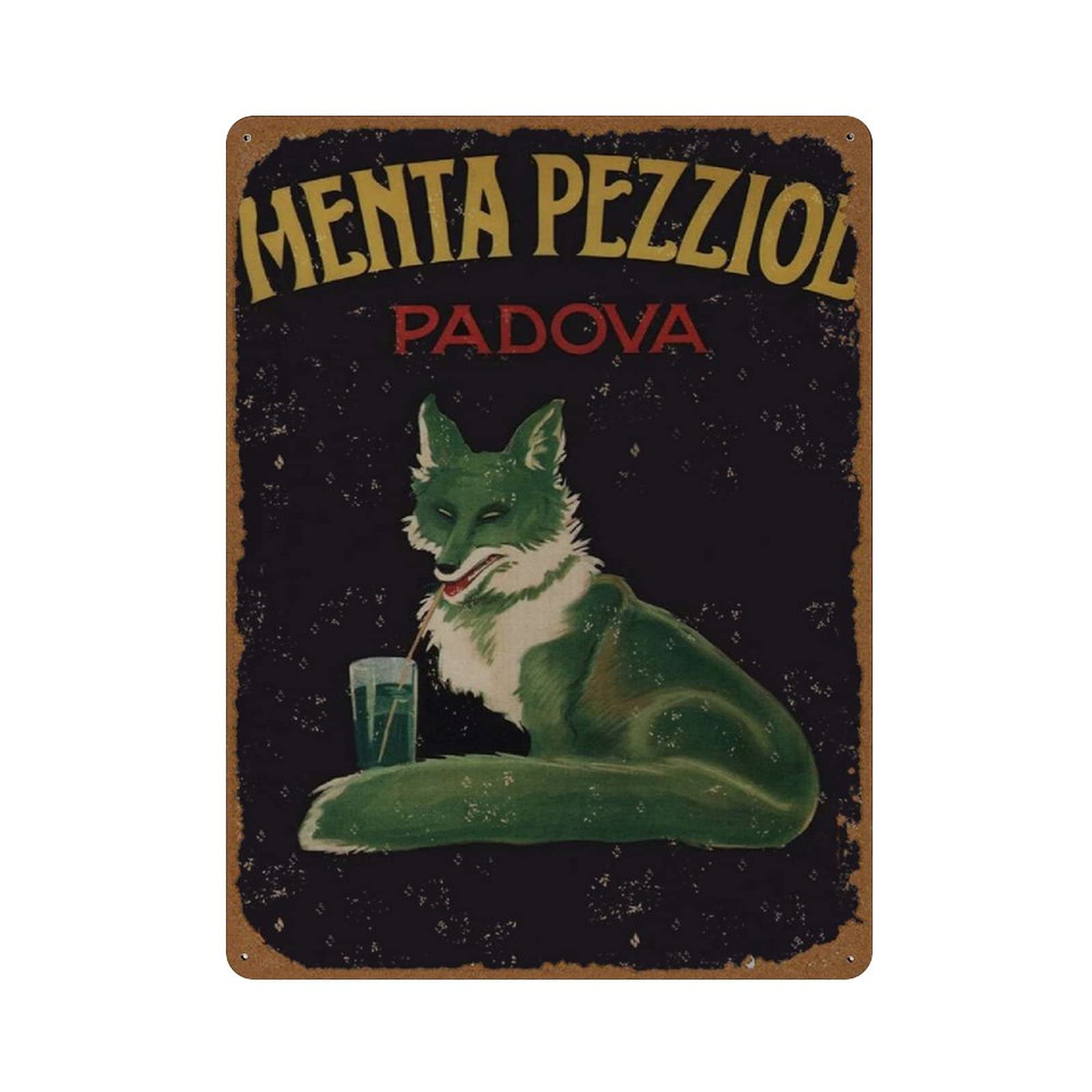 peiyeety Menta Pezziol Italy 1922 Vintage Beers Wines & Spirits Art Deco Poster Novelty 12x16 Tin Sign Metal Poster Wall Funny Man Cave Cool Wall Door Plaque New Warning Sign Aluminum Metal Tin Sign