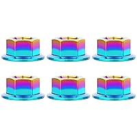 Vista 25 de Titanium DIN6923 M5 M6 M8 M10 M12 M14 M16 - Juego de 6 tuercas hexagonales (paso M8, 0.069 pulgadas, dorado)