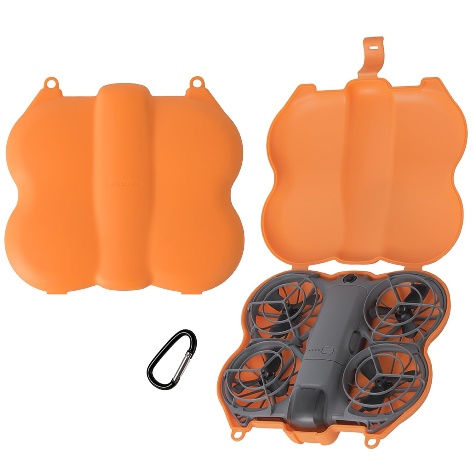 ZJRXM Neo 2 Tasche, Tragbar Hartschalen Schutz Case für DJI Neo 2 Drohne, Entzückend Schmetterlinge Design, Tragbare Leicht und Kompakt (Orange)
