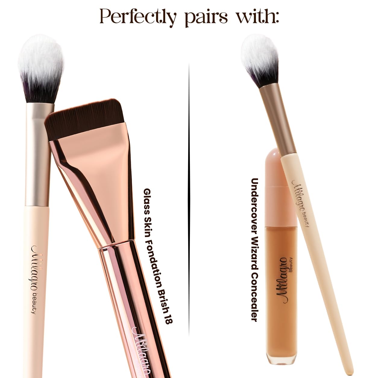 Milagro Beauty Concealer Brush 13 β Ultra-Soft, Vegan Brush for Seamless Cream & Liquid Foundation Application, Precision Coverage, Easy to Clean, Travel-Friendly, Cruelty-Free, Multipurpose Tool 4