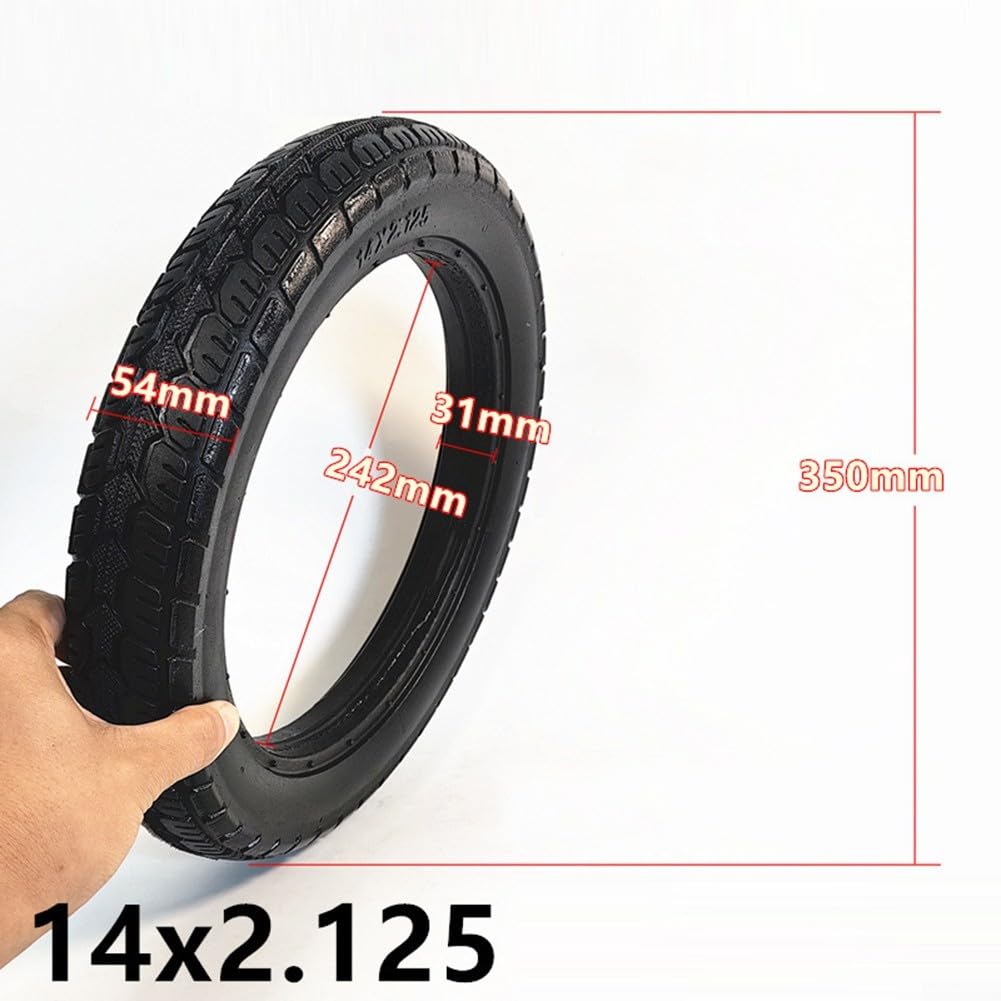 Pneumatici solidi da 14 pollici, 14 x 2,125, senza gonfiaggio, pneumatici in gomma piena, 14 x 2,125, pneumatici di ricambio per veicoli elettrici