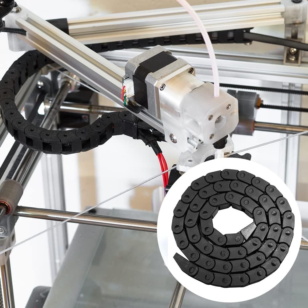 Cadena Porta Cables, Cadena Arrastre 25 x 57 mm, Cadena de Arrastre de Cable de Nylon, Soporte de Cable, para Impresoras 3D, CNC y Otras Máquinas, 1M