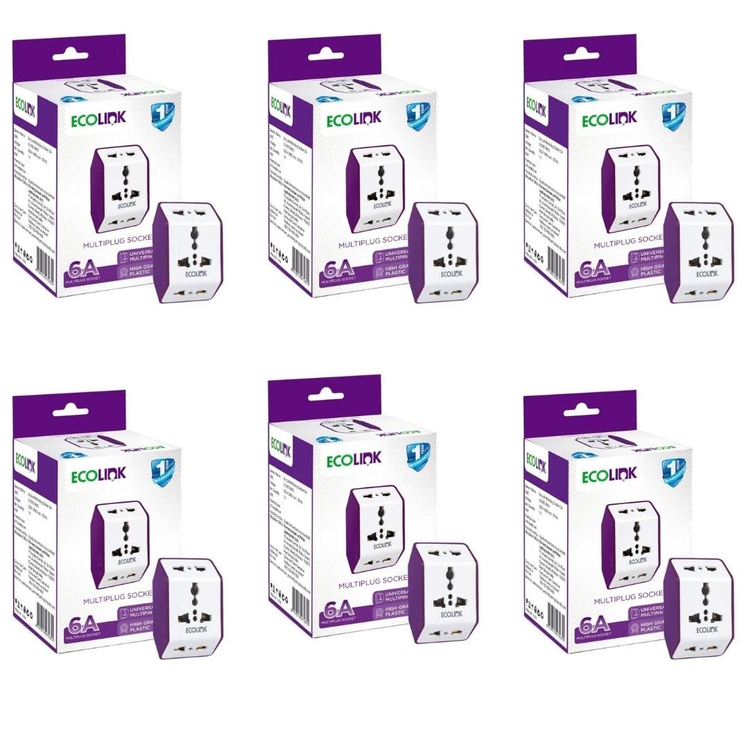 EcoLink Multiplug Socket 6A || Pack of 6-image-33