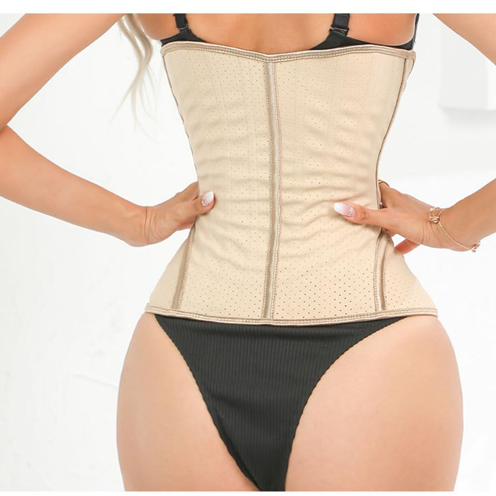 GUOCU Donna Cintura Dimagrante Lattice con Stecche in Acciaio Corsetto Sottoseno Fitness Modellamento Allenamento Sport del Corpo con Chiusura a Gancio Regolabile