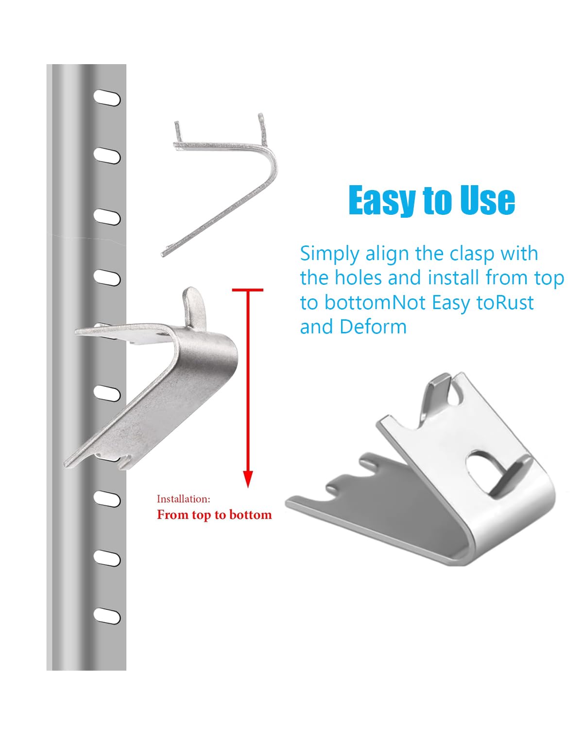 Stainless Steel Freezer Shelf Clips - 10 Pack -5