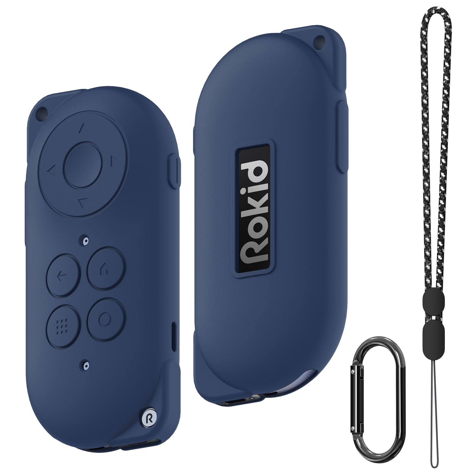 Case Cover Compatible with Rokid Station, Soft Silicone case for Rokid Station, Shockproof Anti-Scratch Protective Cover for Rokid Max Companion with Carabiner & Lanyard (Blue)