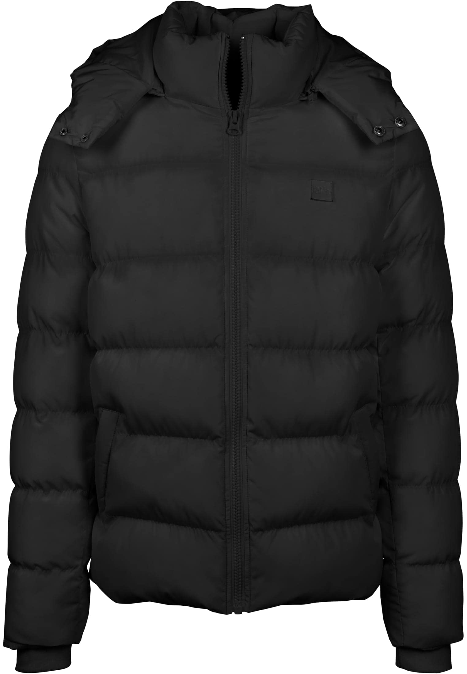 Urban Classics Men's Down Winter Jacket Hooded Buffer Jacket, Quilted Jacket Padded with Hoodie - Black, XXL