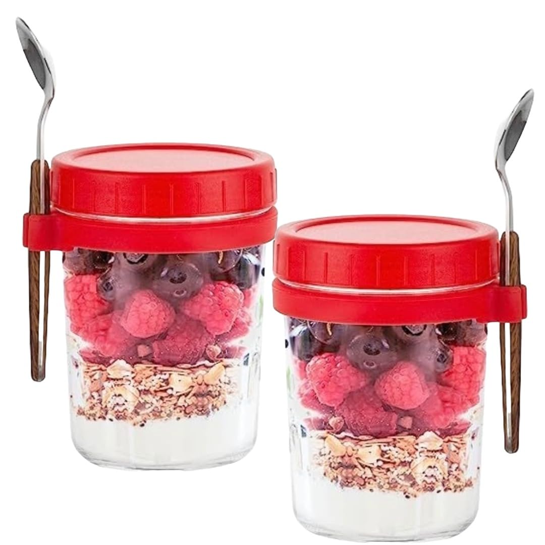 See full amazon price history chart for JIGSHTIAL Oats Containers With Lids And Spoons 350 Ml Glass Mason Jars For Overnight Oats Leak Proof Oatmeal Container Great For Cereal Fruit Oats Vegetable Milk Salad Yogurt. (Red - PACK OF 2) JIGSHTIAL Oats Containers With Lids And Spoons 350 Ml Glass Mason Jars For Overnight Oats Leak Proof Oatmeal Container Great For Cereal Fruit Oats Vegetable Milk Salad Yogurt. (Red - PACK OF 2) (B0D7HZNT99) Amazon Price History, Amazon Price Tracker