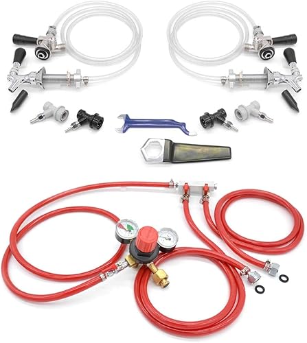 K&B KeezerKegerator - Kits de conversión de sistema de cerveza de barril para refrigerador (variaciones de tamaño) (2 grifos)