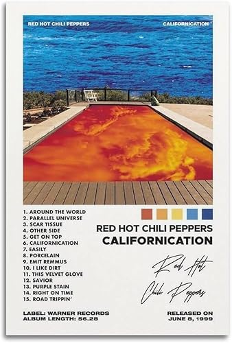 Póster de Red Hot Chili Peppers - Póster musical para decoración artística, pintura estética, arte de pared, lienzo para decoración de dormitorio,