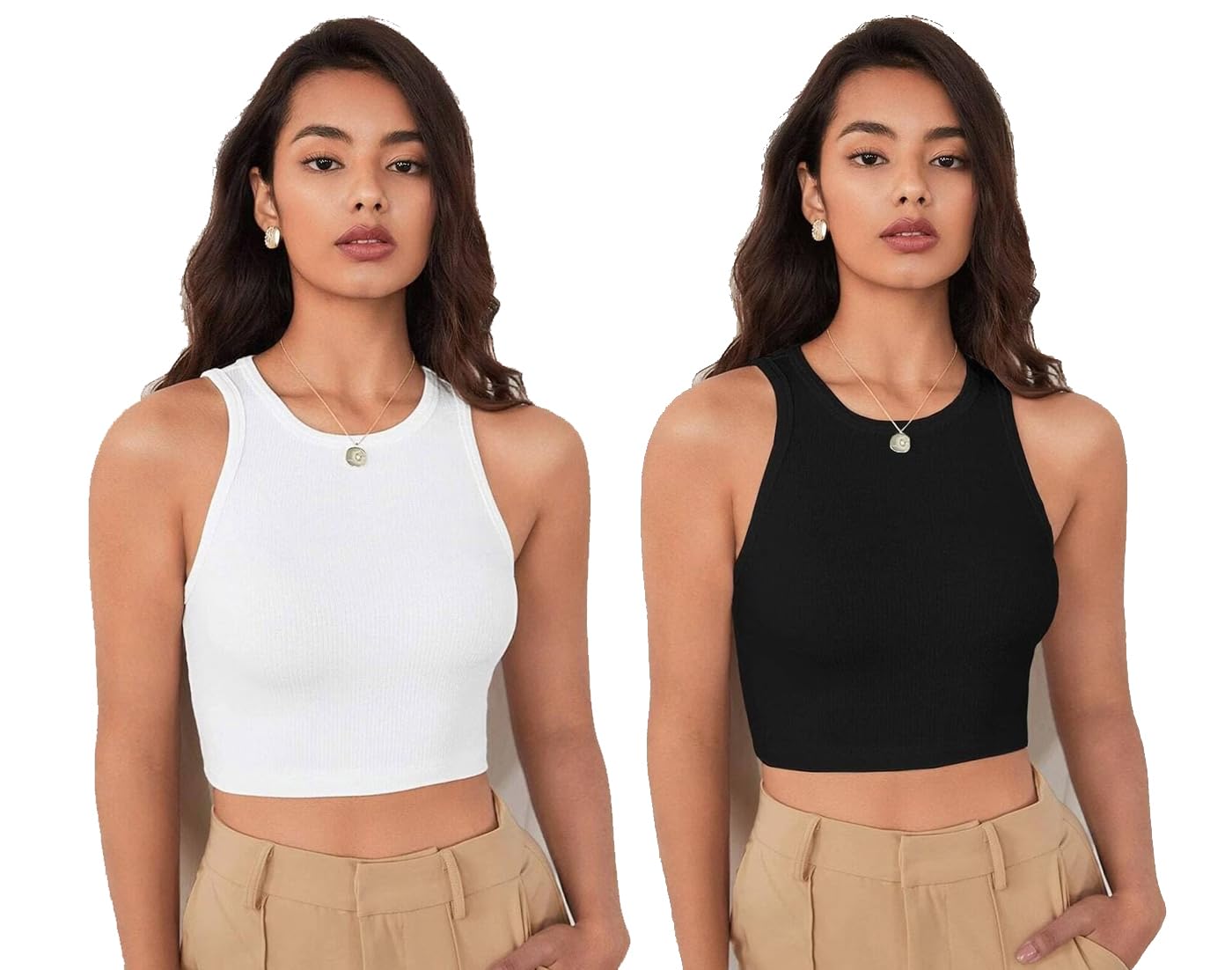 pinovo Women's Cotton Rib Strechable Tank Tops/Crop Tops-picture-35