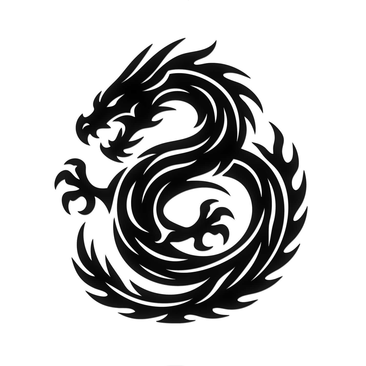 No Background - Waterproof Car Sticker Decal of Dragon Silhouette for Laptops, Water Bottles, Cars, Trucks, Wall Ideal Gift (2 Pcs Black, 4.8'' x 5.4'