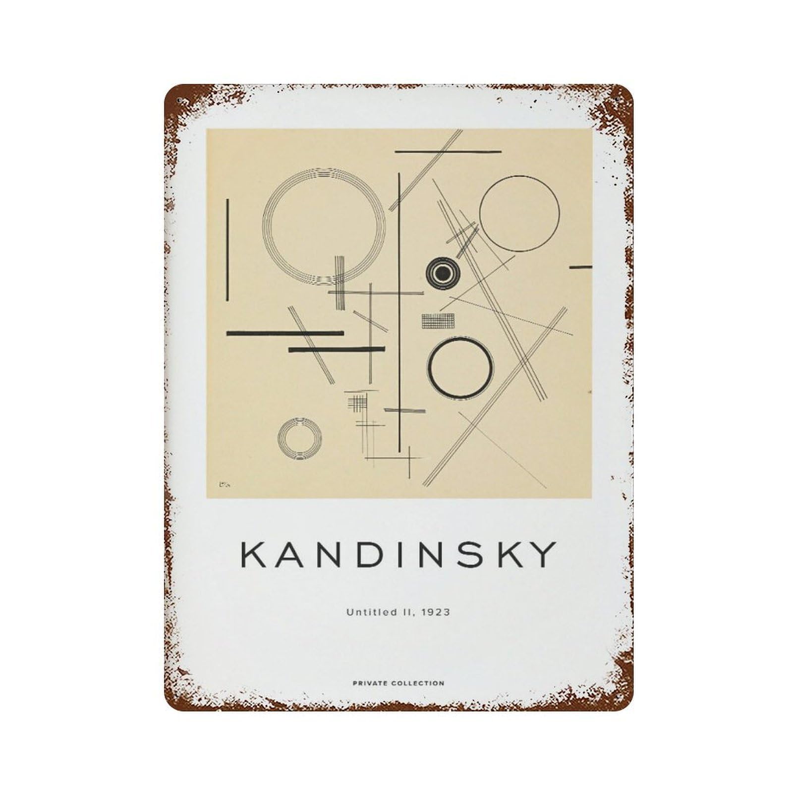 xiaoxiaoshen Wassily Kandinsky Abstract Modern Exhibition Wall Decor Art Metal Tin Poster Modern Home Decor Art Home Bar Shop Decorations Vintage Sign 40x30cm