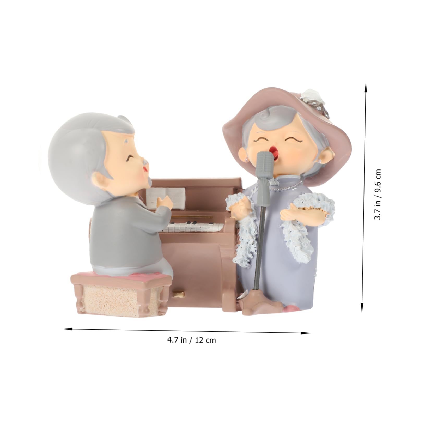 Gatuida 2sätze Liebendes Älteres Miniatur Figurine Dekoration Für Kuchen Tisch Auto Perfektes Für Mutter Und Vatertag Material