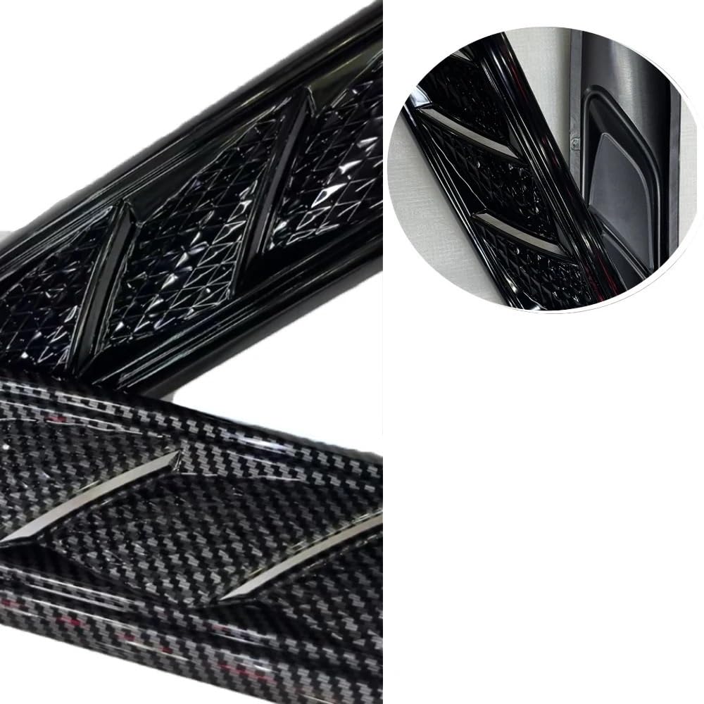 Wlot powietrza do maski Wykończenie nawiewu powietrza w samochodzie Błotnik Naklejka Dekoracja Panel boczny nadwozia z włókna węglowego Akcesoria(Glossy Black)