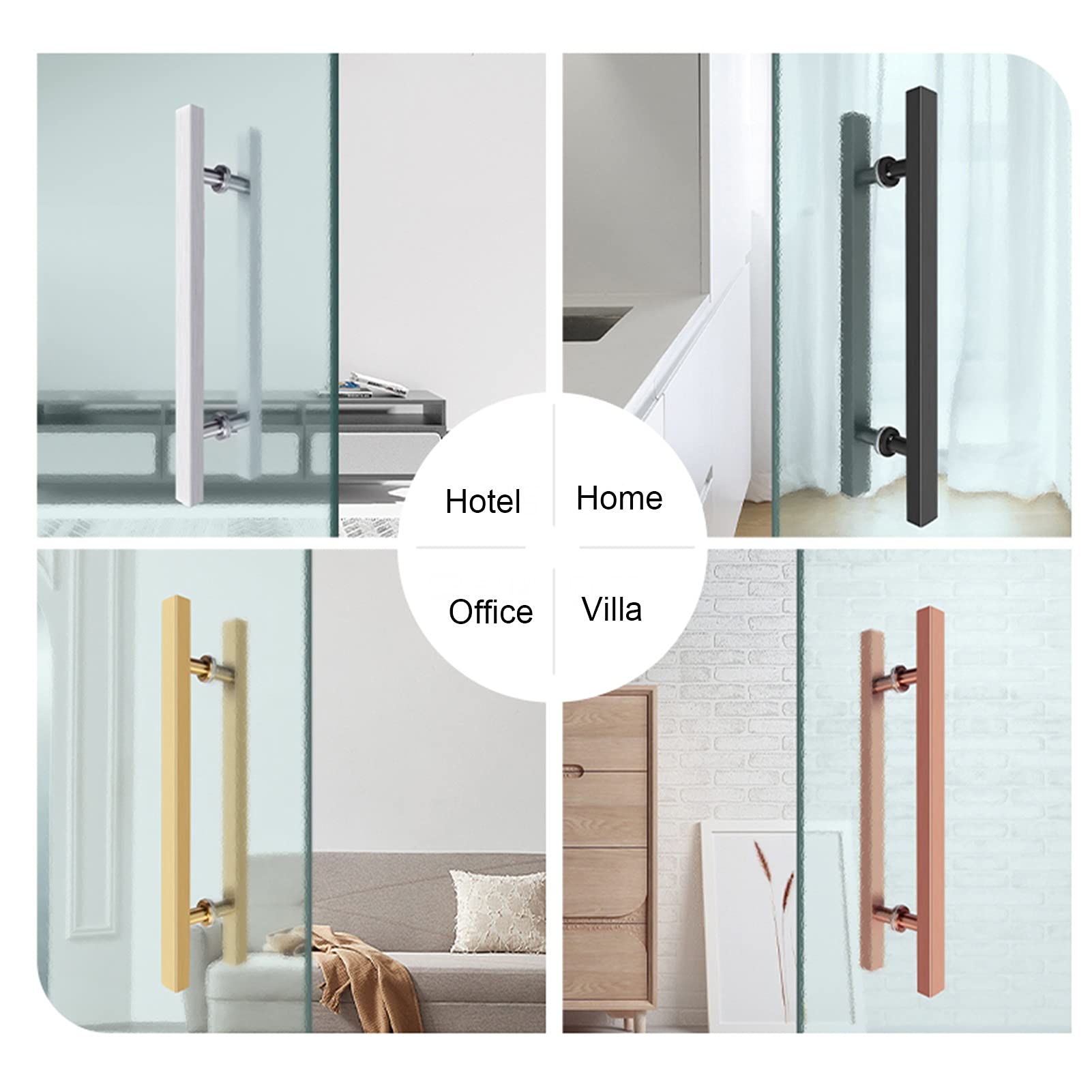 Maniglia per Porta Scorrevole in Vetro per uffici, manopole per Porta in Vetro per la casa, Maniglie per Porta Doccia sostitutive per Il Bagno, Maniglia per Porta a Spinta e a trazione per h