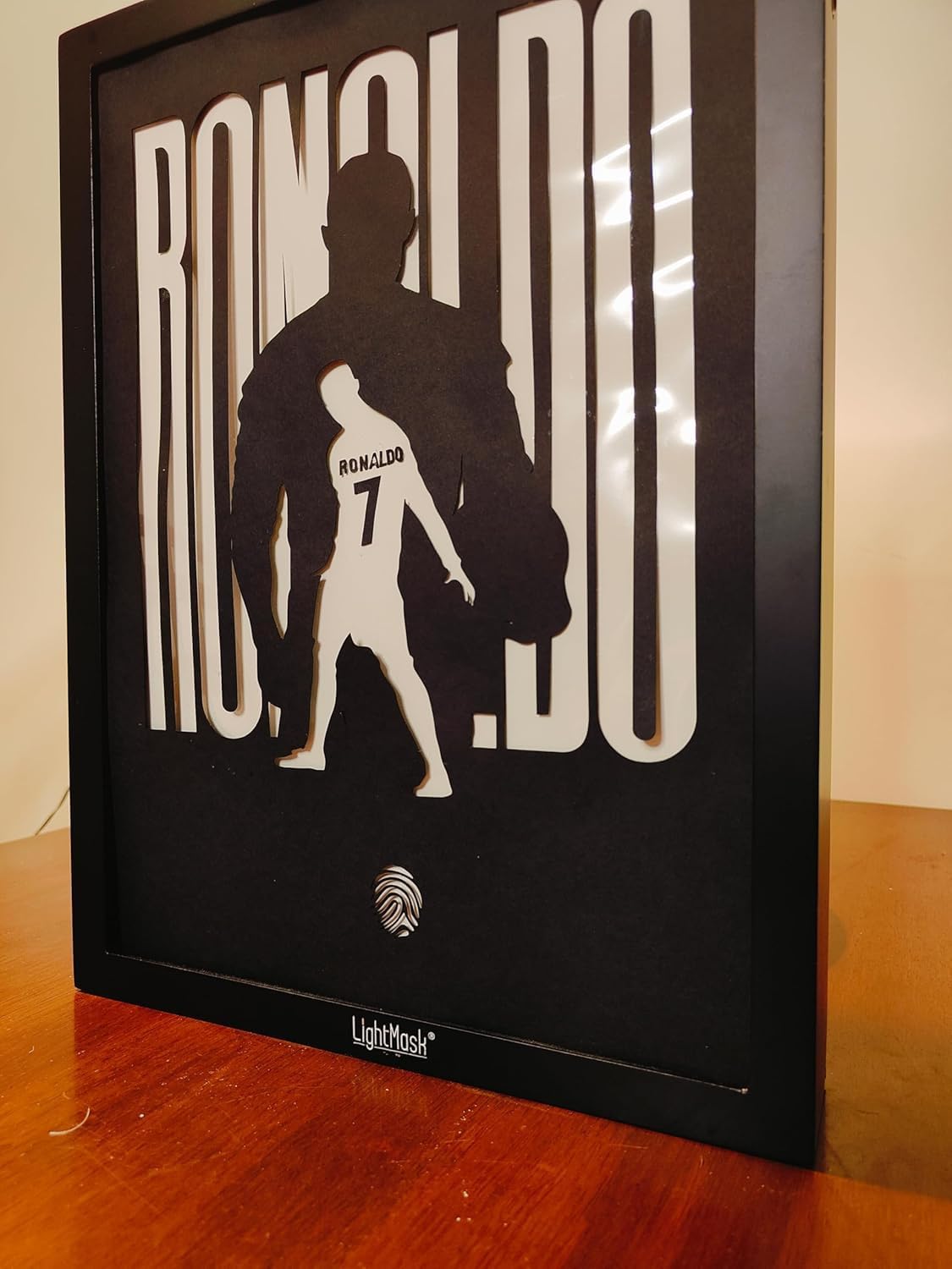 Cristiano Ronaldo Shadow Box | 11.6x15.6 Inch LED Photo Frame | Illuminated Football Art | LED Night Light Painting | Light Up Wall Art | Decorative Light Art Décor | Football Fan Gift 1