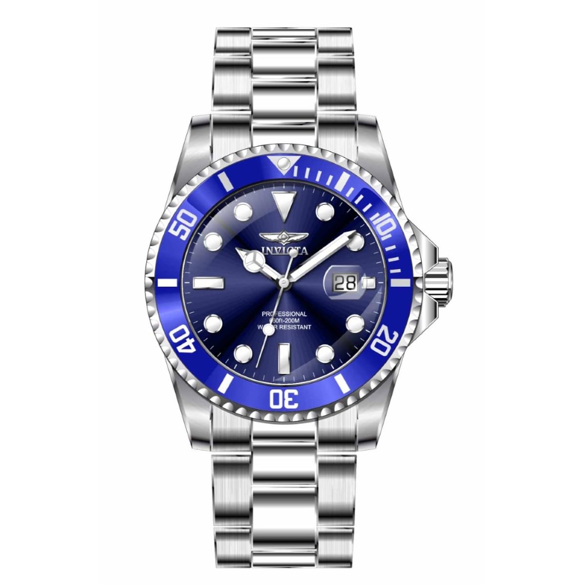 Pro Diver Reloj de cuarzo azul con esfera azul de acero inoxidable para hombre 33267, plateado, Reloj de cuarzo, buzo 2