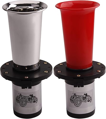 Miniatura 6 de AOLIHAN Bocina clásica con botón estilo viejo de automóvil 12 V bocina de aire para automóvil antigua Ahooga Hot Rod Klaxon Horn 12 V Vintage OO-GA