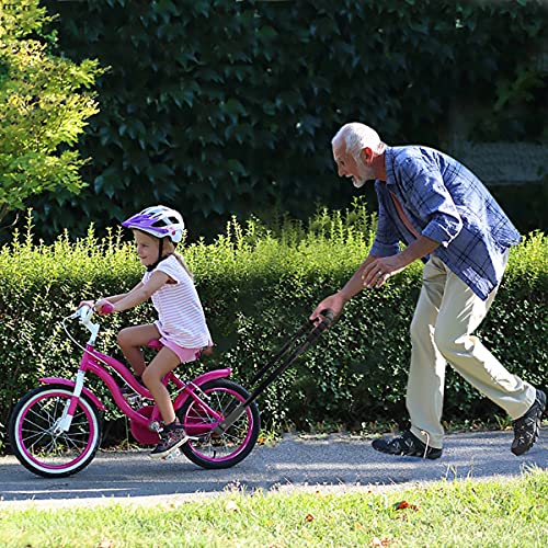 HANDSONIC Fahrradstange für Kinderfahrrad, Kinderfahrrad Schiebe und Fahrrad Fahren Lernhilfe Schubstange Rutschfester Sicherheitsgriff Fahrradstange