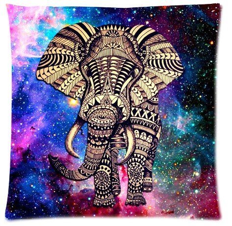NA Pengflair shop Abstract Elephants Pillow Cases Cushion Covers, one side 50% cotton 50% polyester materials