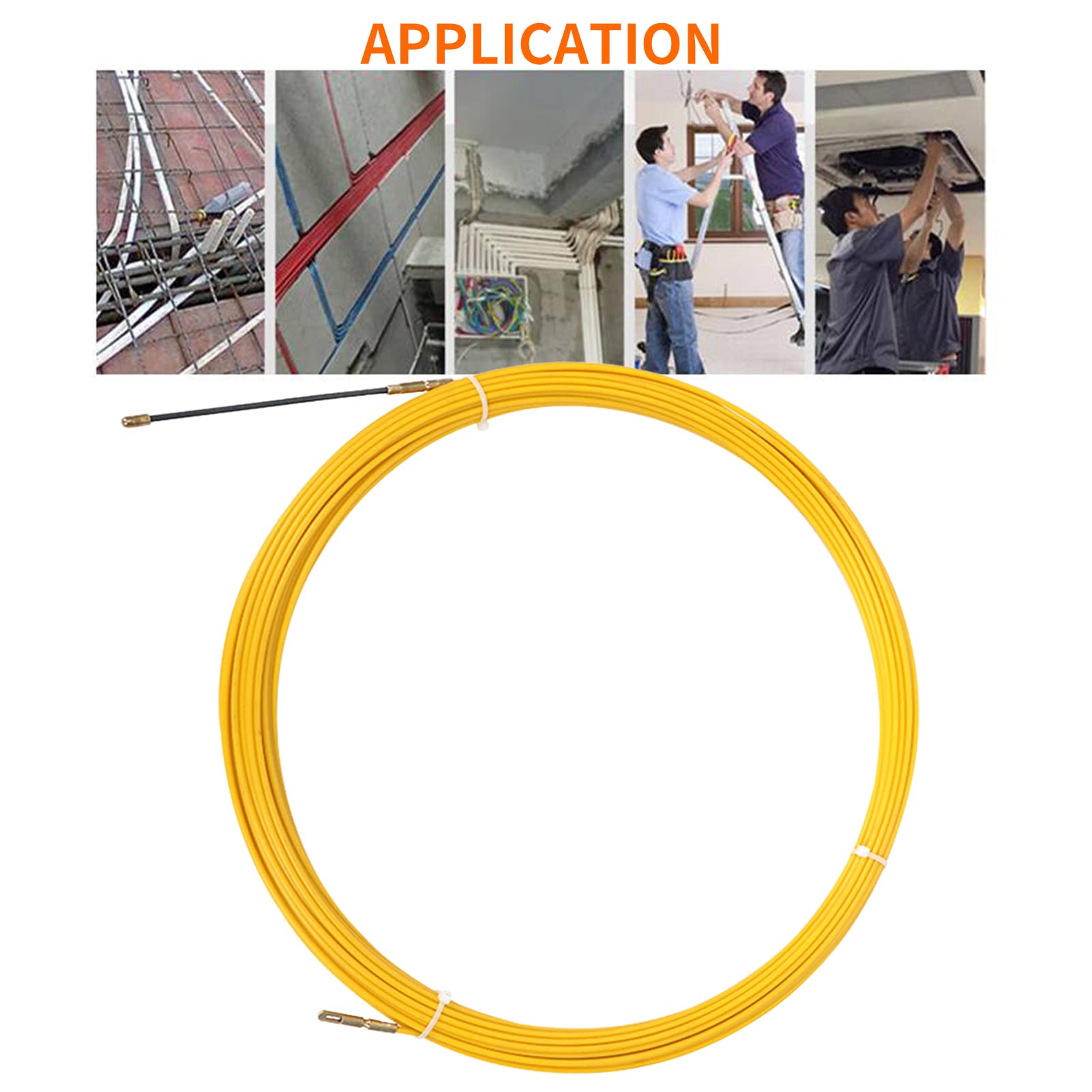 3mm-20M Sonda Tiracavi,Estrattore Cavi Elettrici in fibra di vetro, Fish Tape,Cable Puller