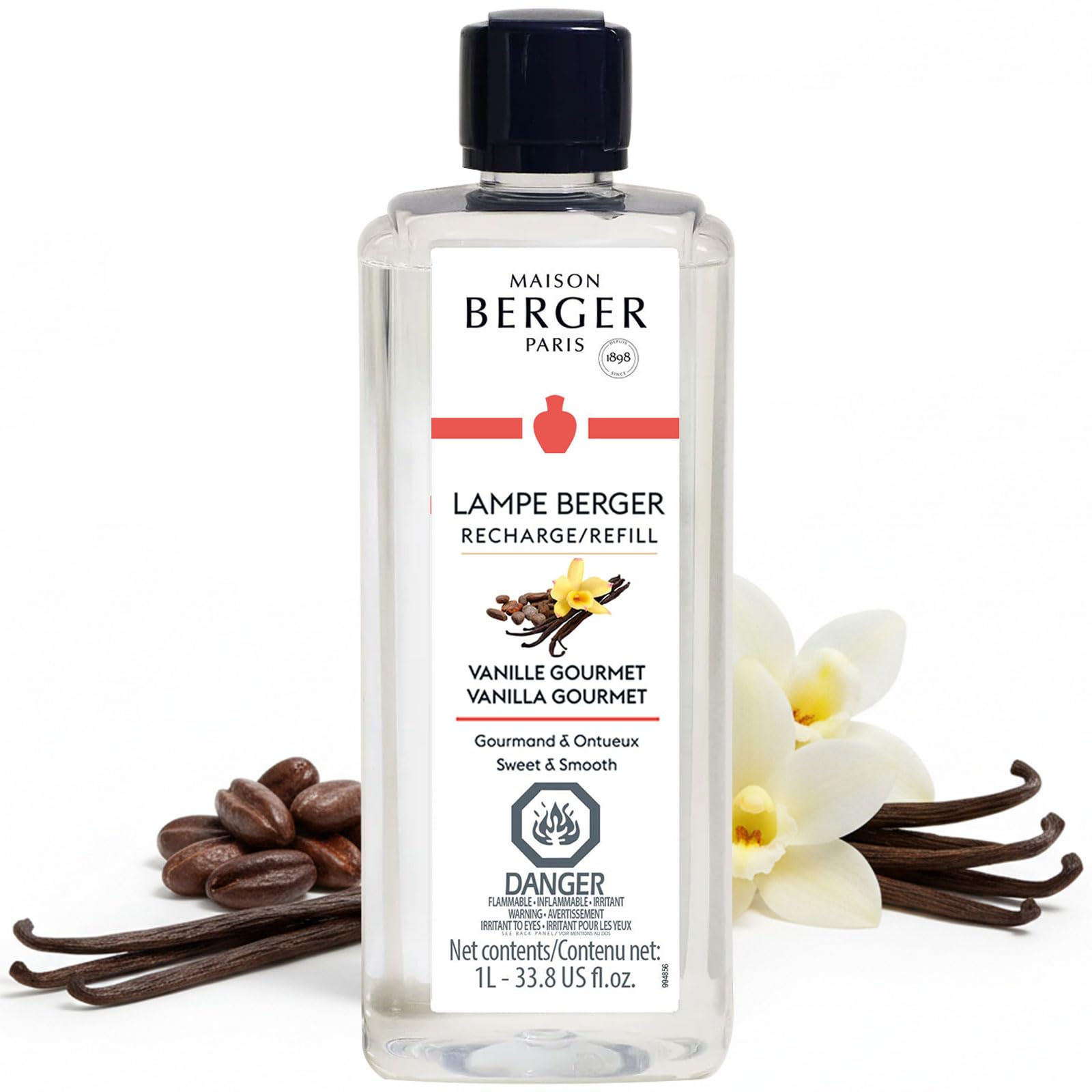 Vanilla Gourmet | Lampe Fragrance Refill for Home Fragrance Oil Diffuser | Purifying and perfuming Your Home | 33.8 Fluid Ounces - 1 Liter | Made in France