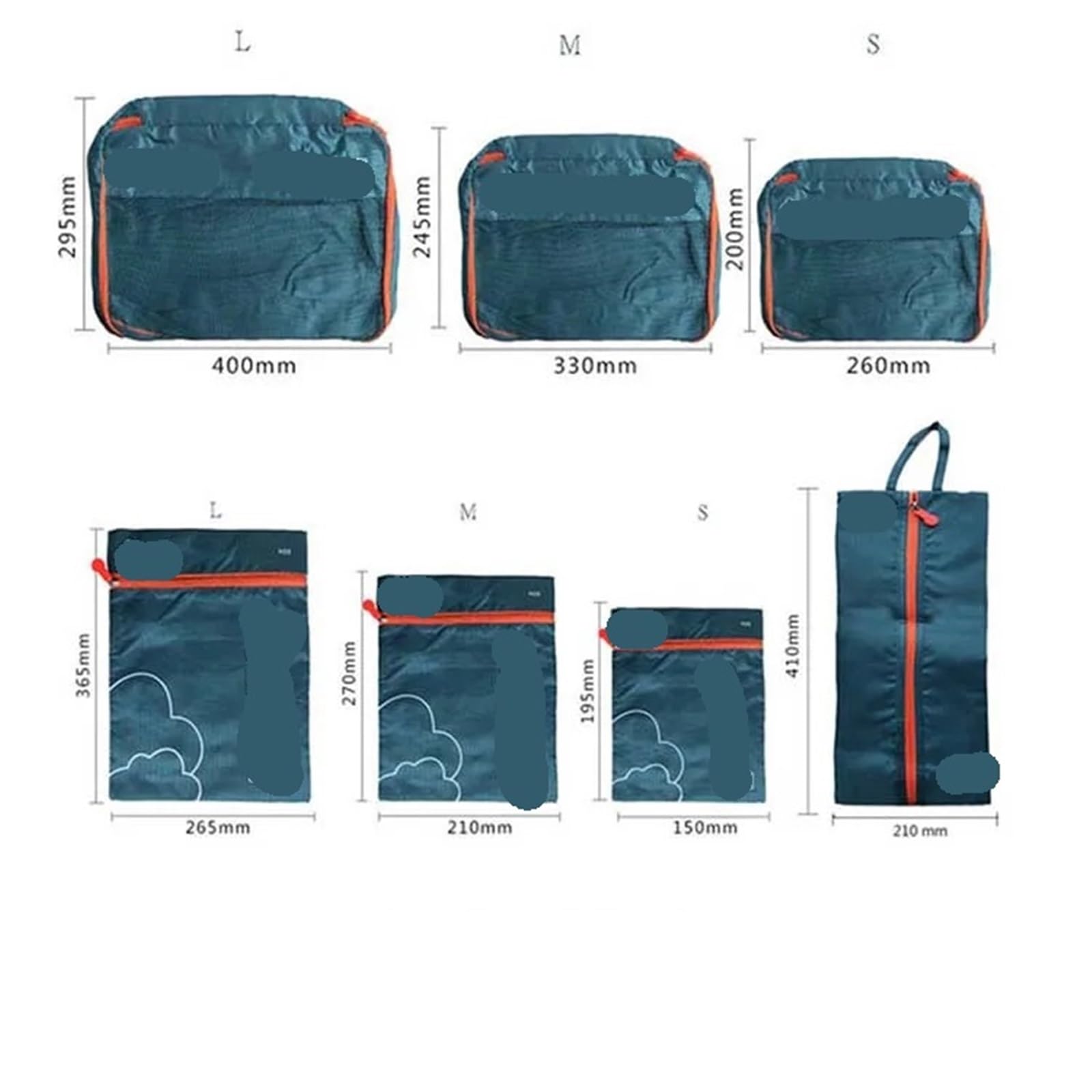 Reise Organizer 6 Stück/7 Stück/1 Stück Reiseaufbewahrungstaschen, Wasserdichter Reise-Organizer, Tragbarer Gepäck-Organizer, Kleidung, Schuhe, Ordentlicher Beutel, Verpackungsset(7Pcs-Gray-A)