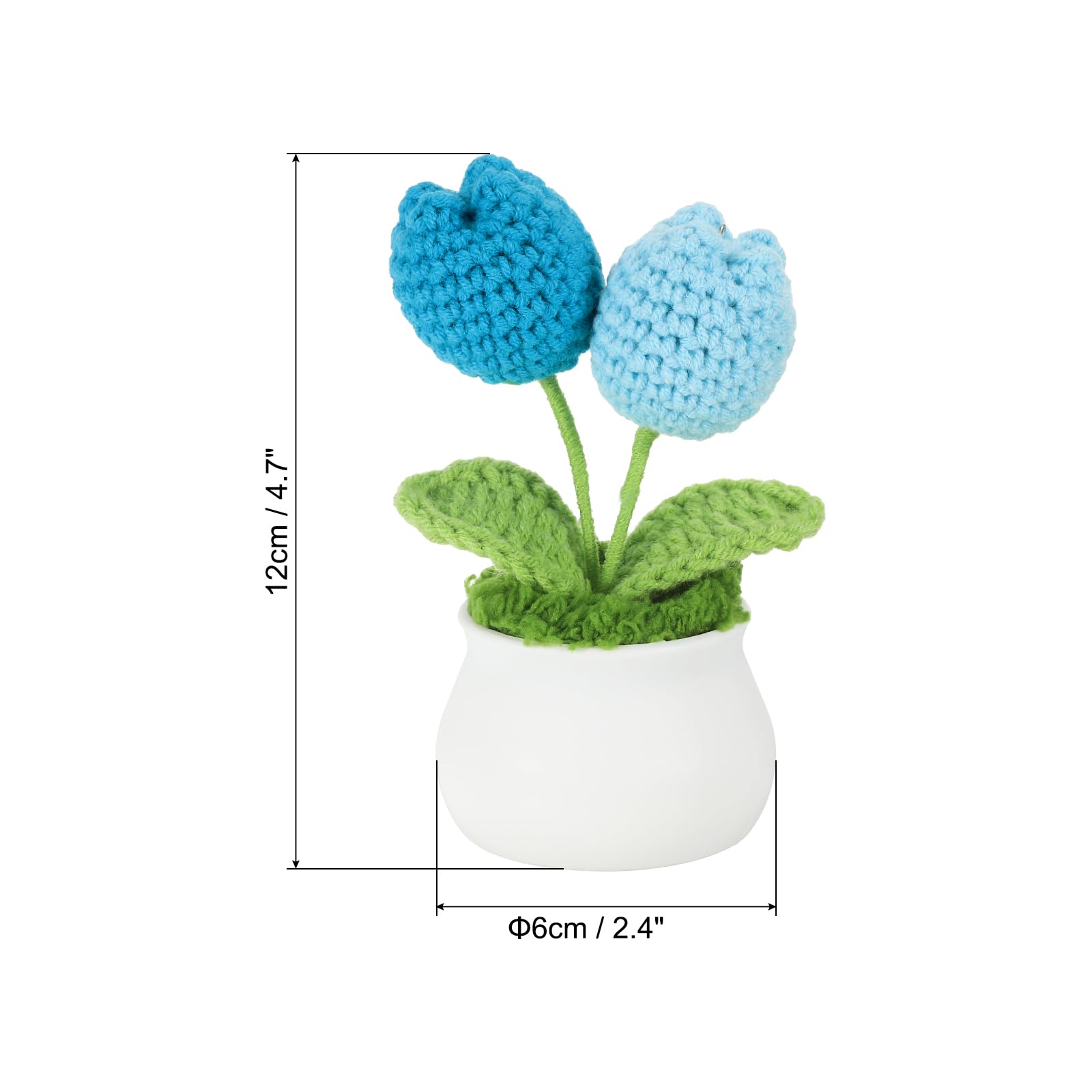 PATIKIL Crochet Flowers Potted - Image 2