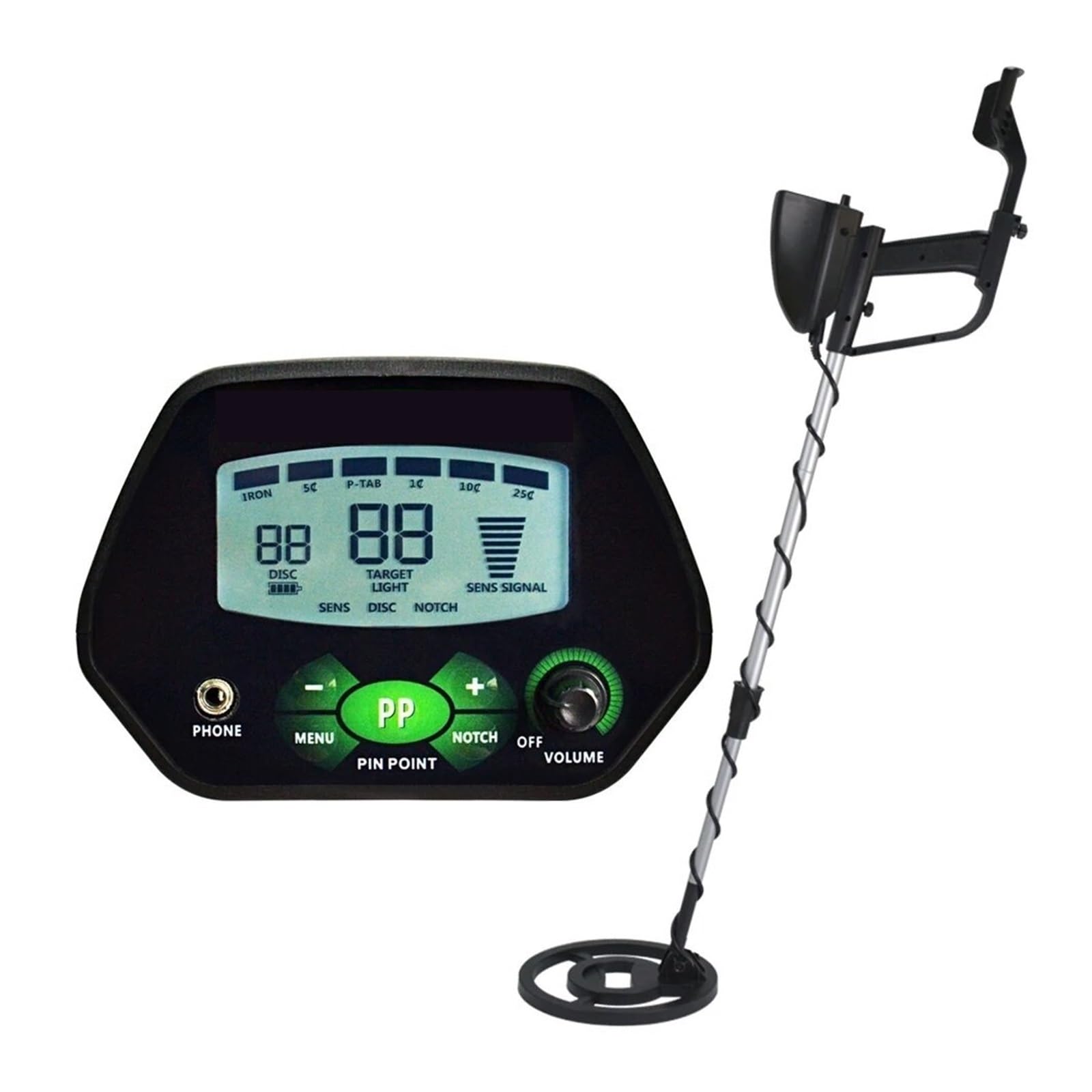 JKJZSALJ Md-4090 Metal Detector Gold Digger LCD Treasure Hunter Pinpointer Underground Gold Detector High Precise Search High Accuracy