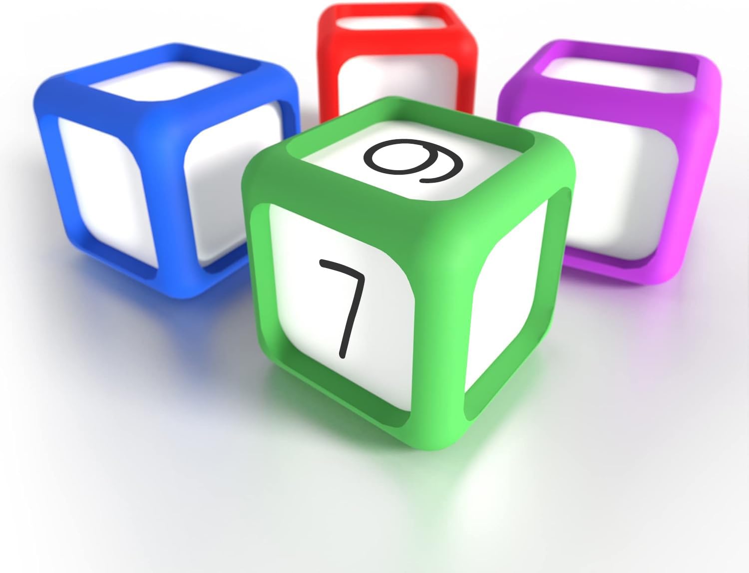 Scribbledo Dry Erase Dice Set of 4-2x2 inches Multipurpose Colorful Write On Wipe Off Dry Erase Blocks Blank Pocket Dice to Draw Letters Numbers and Much More Educational Classroom Supplies for Kids