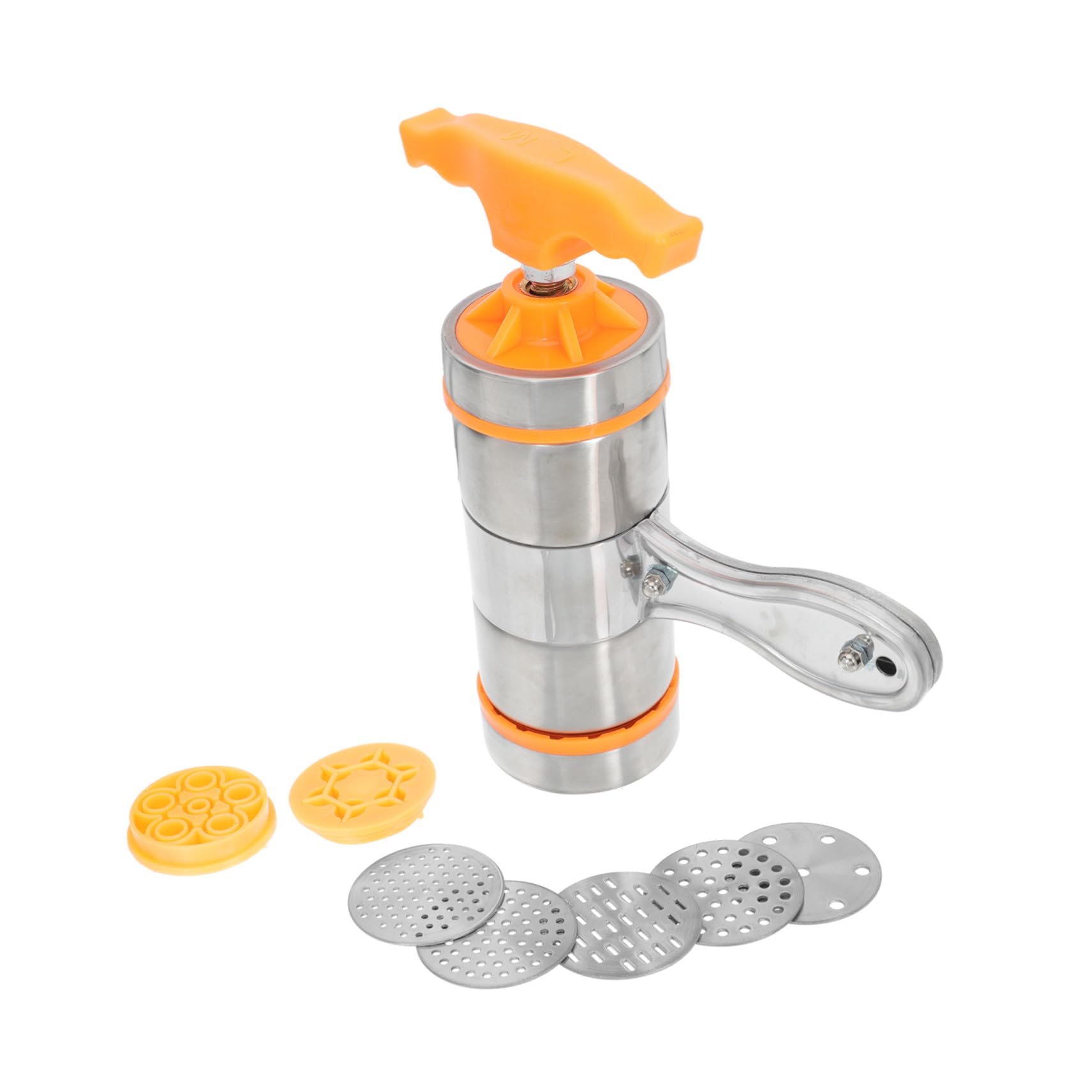 Machine à Pâtes Manuelle Inox Presse Pâte Polyvalente avec Moules Spaghetti Fettuccine Facile à Utiliser et Nettoyer Outil Cuisine Pratique pour Maison