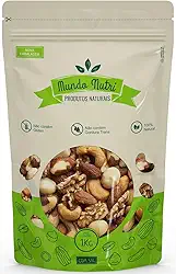 1kg Mix de Castanhas Premium Mundo Nutri - Castanha de Caju, Castanha do Pará, Amêndoas, Nozes e Macadâmia (COM SAL)
