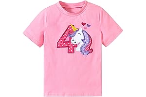 Birthday Girl Shirt 3-5 Years Old Unicorn Mermaid Embroidery Toddler Girls Gift...
