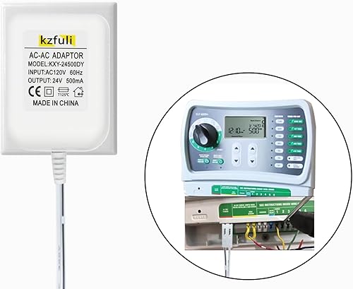 El adaptador de corriente alterna 24V500mA es compatible con el temporizador de riego Rain Bird UT1 SST Series, reemplaza los accesorios del sistema